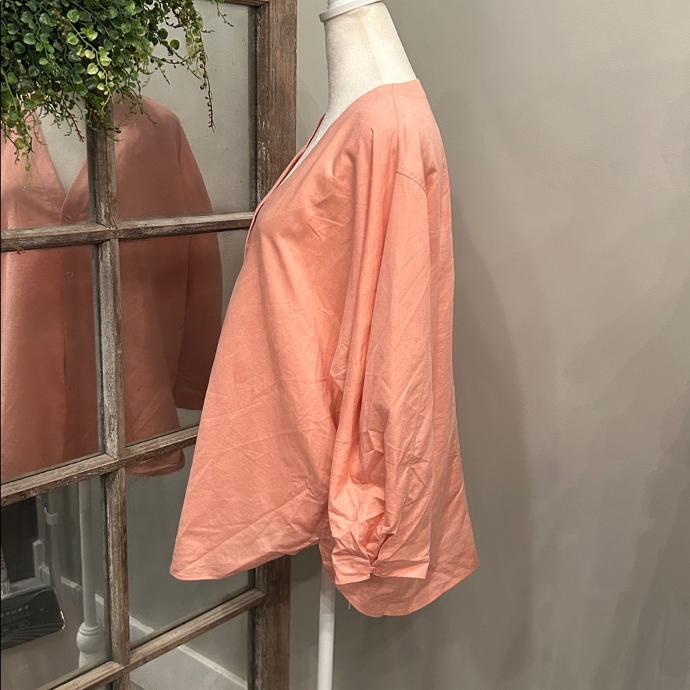 COS V-NECK LINEN-COTTON SHIRT M - Picture 7 of 9
